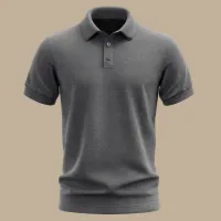 Embroidered polo shirt – L, dark gray