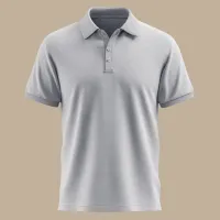 Embroidered polo shirt – XL, light gray