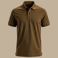 Embroidered polo shirt – XL, brown