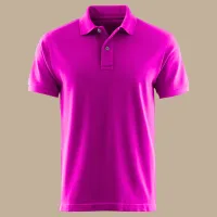 Embroidered polo shirt – S, fuschia