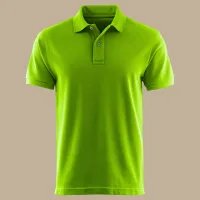 Embroidered polo shirt – M, lime green