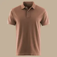 Embroidered polo shirt – S, tan