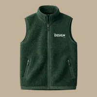 Fleece Vest with Embroidery – Green, S