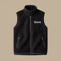 Fleece Vest with Embroidery – Black, S