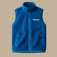 Fleece Vest with Embroidery – true Royal, M