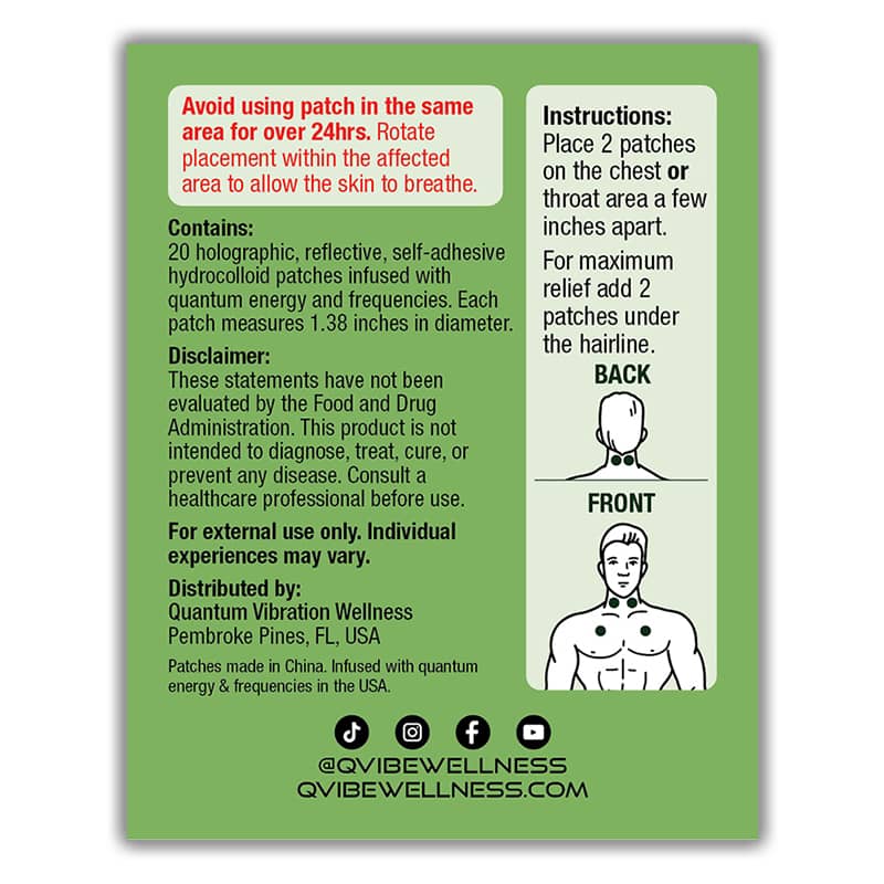 Quantum & Frequency Infused Quantum Cold, Flu, Cough & Congestion Relief Patches – Image 3
