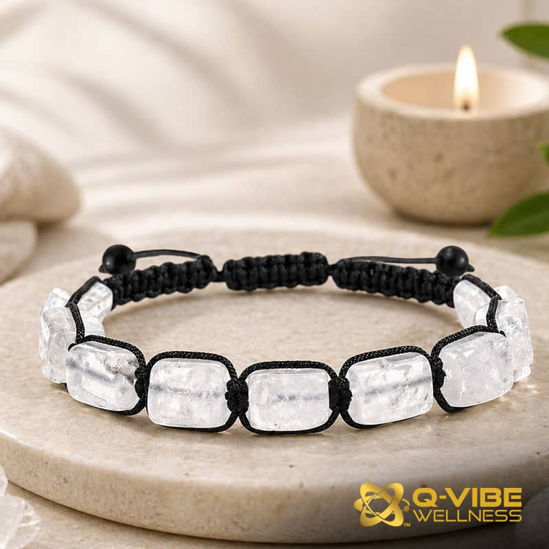 Quantum & Frequency Vortex Crystal Quartz Braided Bracelet Infused with 7,777HKs โ Image 1