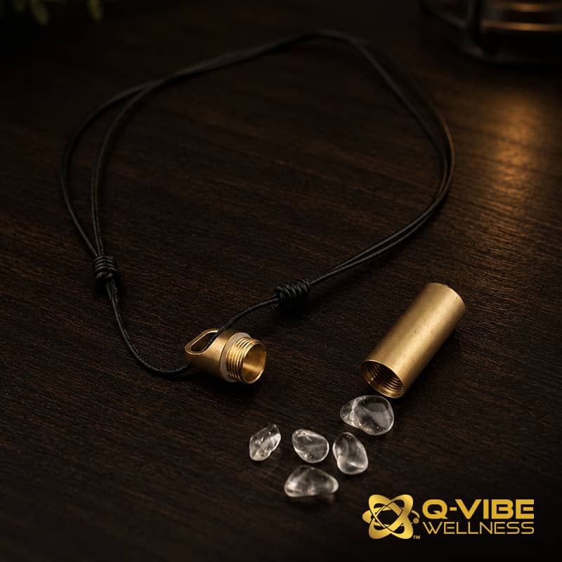 528HKs Quantum Infused Tumbled Quartz with Holder  – Image 5