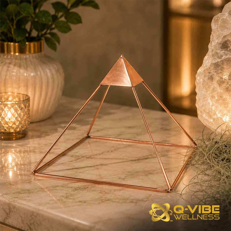 Quantum & Frequency Vortex Copper Pyramid Infused with 11,111HKs โ Image 1