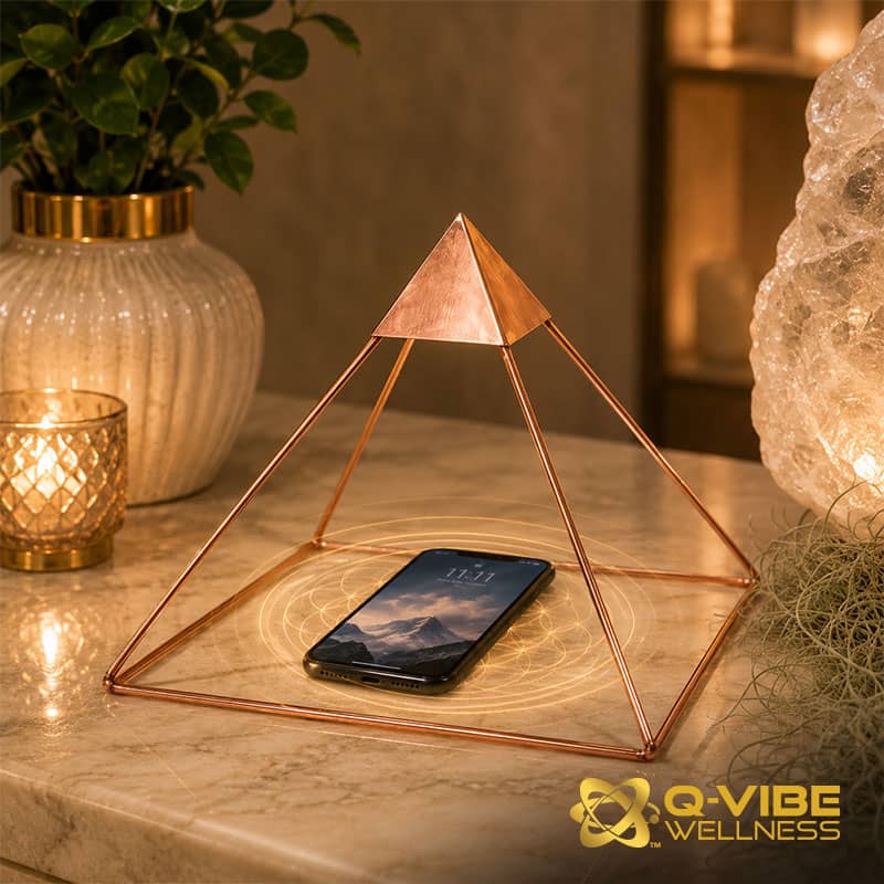 Quantum & Frequency Vortex Copper Pyramid Infused with 11,111HKs โ Image 4