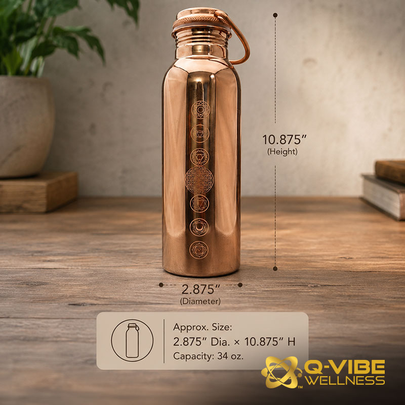 7,777HKs - 22,222HKs Quantum Vortex & Frequency Infused Copper Water Bottle - 1 Liter (33.8oz) – Image 5