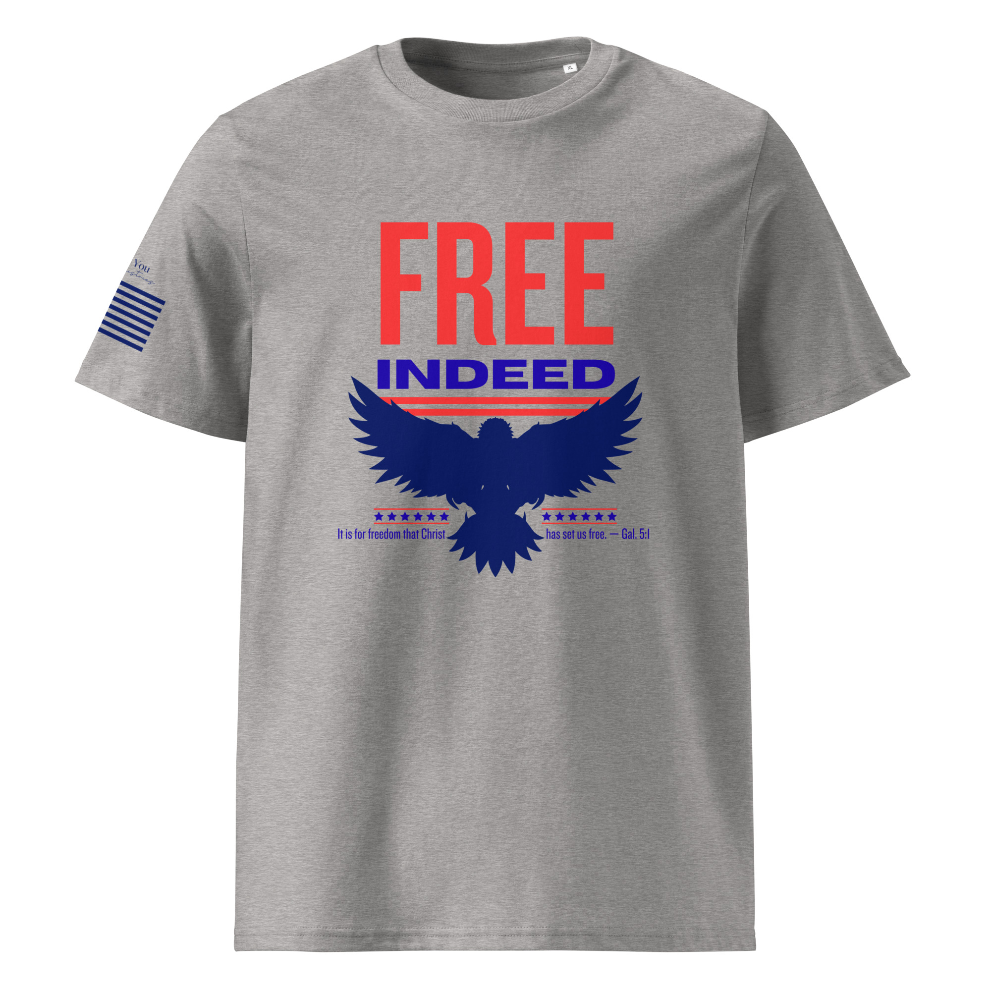 FREE Indeed Organic Christian Unisex T-Shirt | America 250 – XL, Grey
