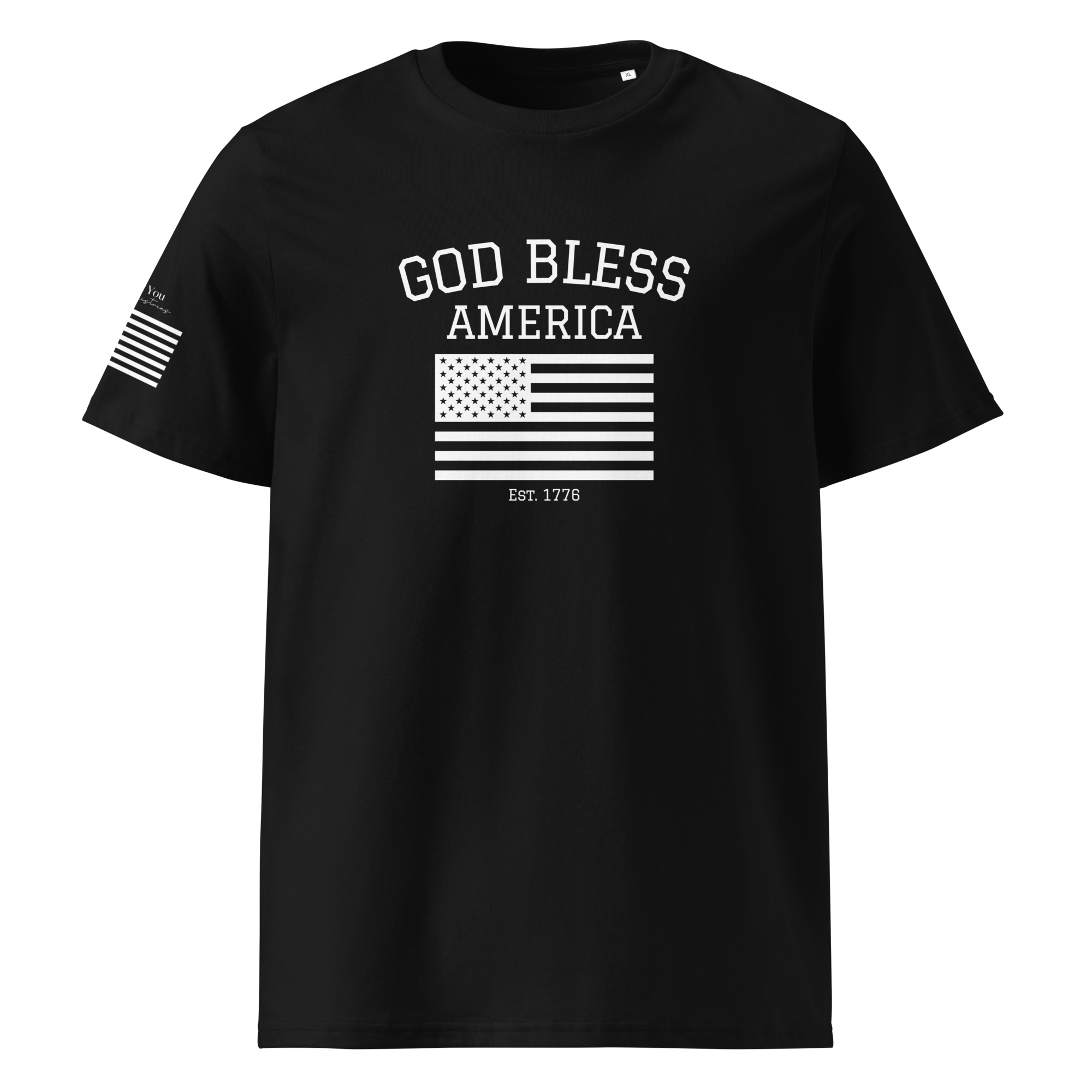 God Bless America Organic Cotton Unisex T-Shirt – XL, Black