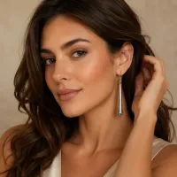 Liquid Silver Drop Earrings – Image 1