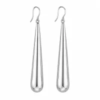 Liquid Silver Drop Earrings – Image 3
