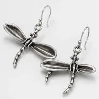 Silver Dragonfly Earrings – Image 2