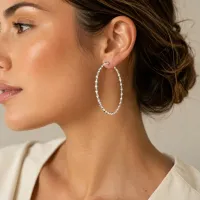 Champagne Twist Hoops – Image 5