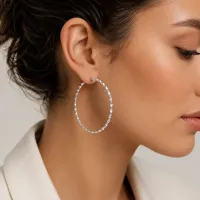 Champagne Twist Hoops – Image 3