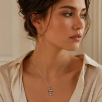 The Grace Bubble Cross Pendant – Image 5