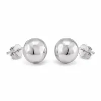 Hammered Silver Ball Stud Earrings  – Image 3
