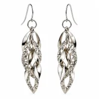 Silver Leaf Cascade Earrings – Image 4
