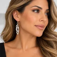 Silver Leaf Cascade Earrings – Image 1