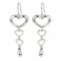 Silver Heart Cascade Earrings – Image 2