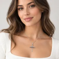 Faith & Strength Nail Cross Pendant – Image 1