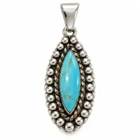 Turquoise Teardrop Halo Pendant – Image 2
