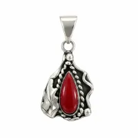 Crimson Leaf Teardrop Pendant – Image 3