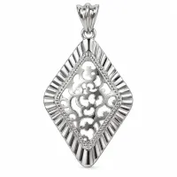 Silver Filigree Diamond Pendant – Image 3
