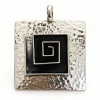 Midnight Spiral Hammered Silver Pendant – Image 3