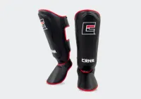 Elite Spar Shin Pads – Large, Black & Red