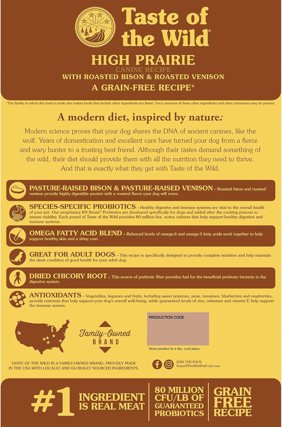 28lb Taste of the Wild High Prairie Canine Grain-Free Recipe with Roasted Bison and Venison Adult Dry Dog Food – Image 5
