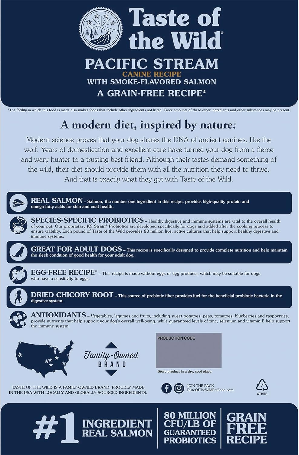 28lb Taste of The Wild Pacific Stream Grain-Free Dry Dog Food With Smoke-Flavored Salmon – Image 4