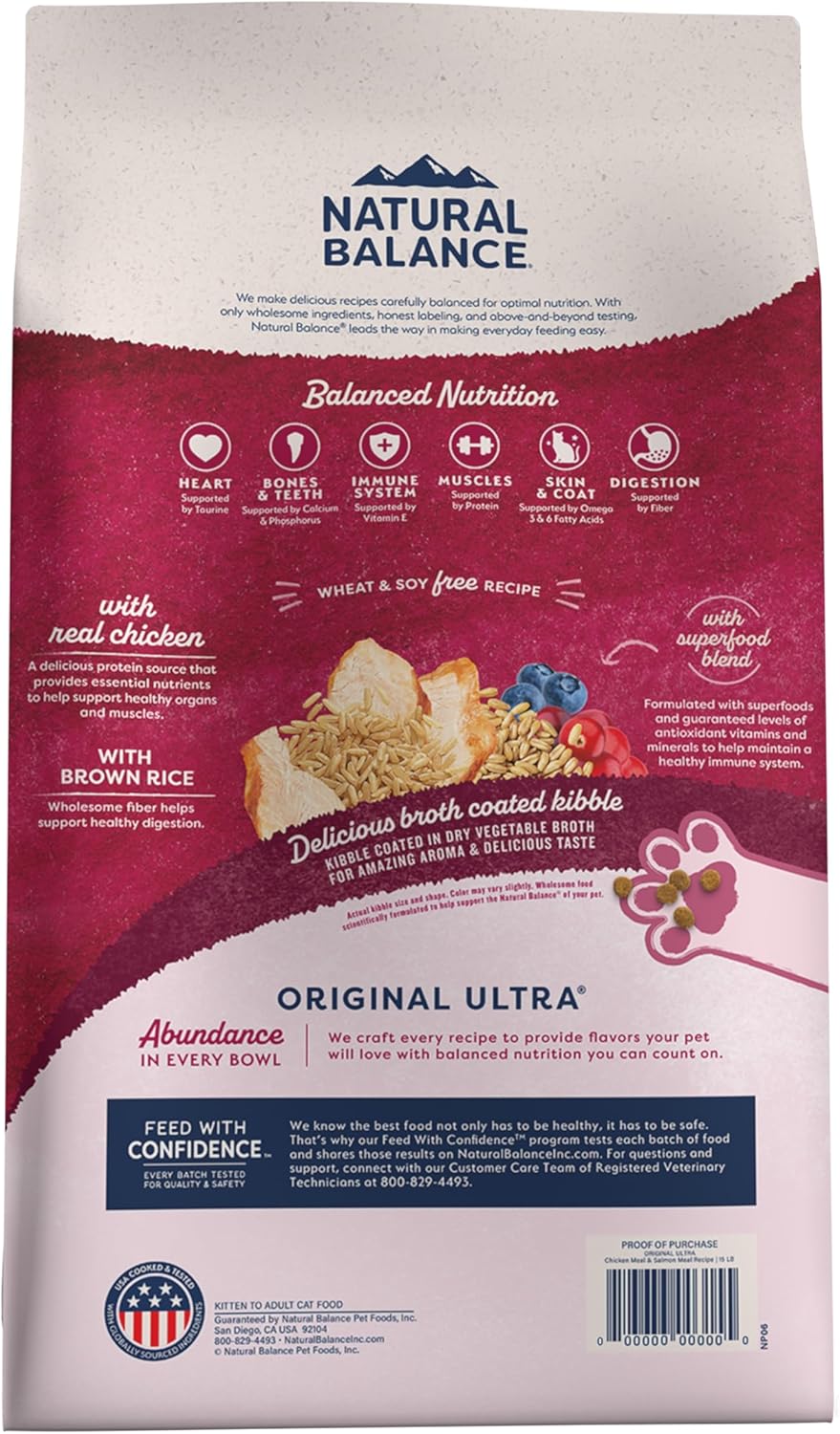 15lb Natural Balance Original Ultra Chicken Meal & Salmon Meal Formula Dry Cat Food – Image 5