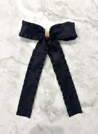 Satin Double Ruffle Long Tail Bow – Image 22