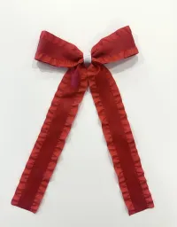 Satin Double Ruffle Long Tail Bow – Image 23