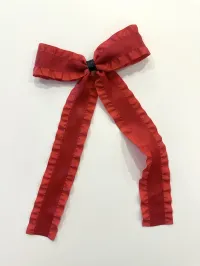 Satin Double Ruffle Long Tail Bow – Image 25