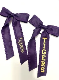 Satin Double Ruffle Long Tail Bow – Image 11