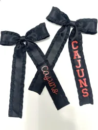 Satin Double Ruffle Long Tail Bow – Image 12