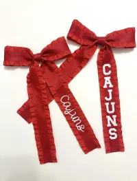 Satin Double Ruffle Long Tail Bow – Image 15