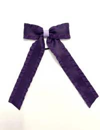 Satin Double Ruffle Long Tail Bow – Image 26