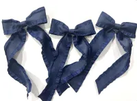 Satin Double Ruffle Long Tail Bow – Image 2
