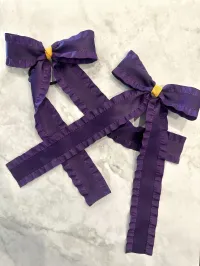 Satin Double Ruffle Long Tail Bow – Image 10