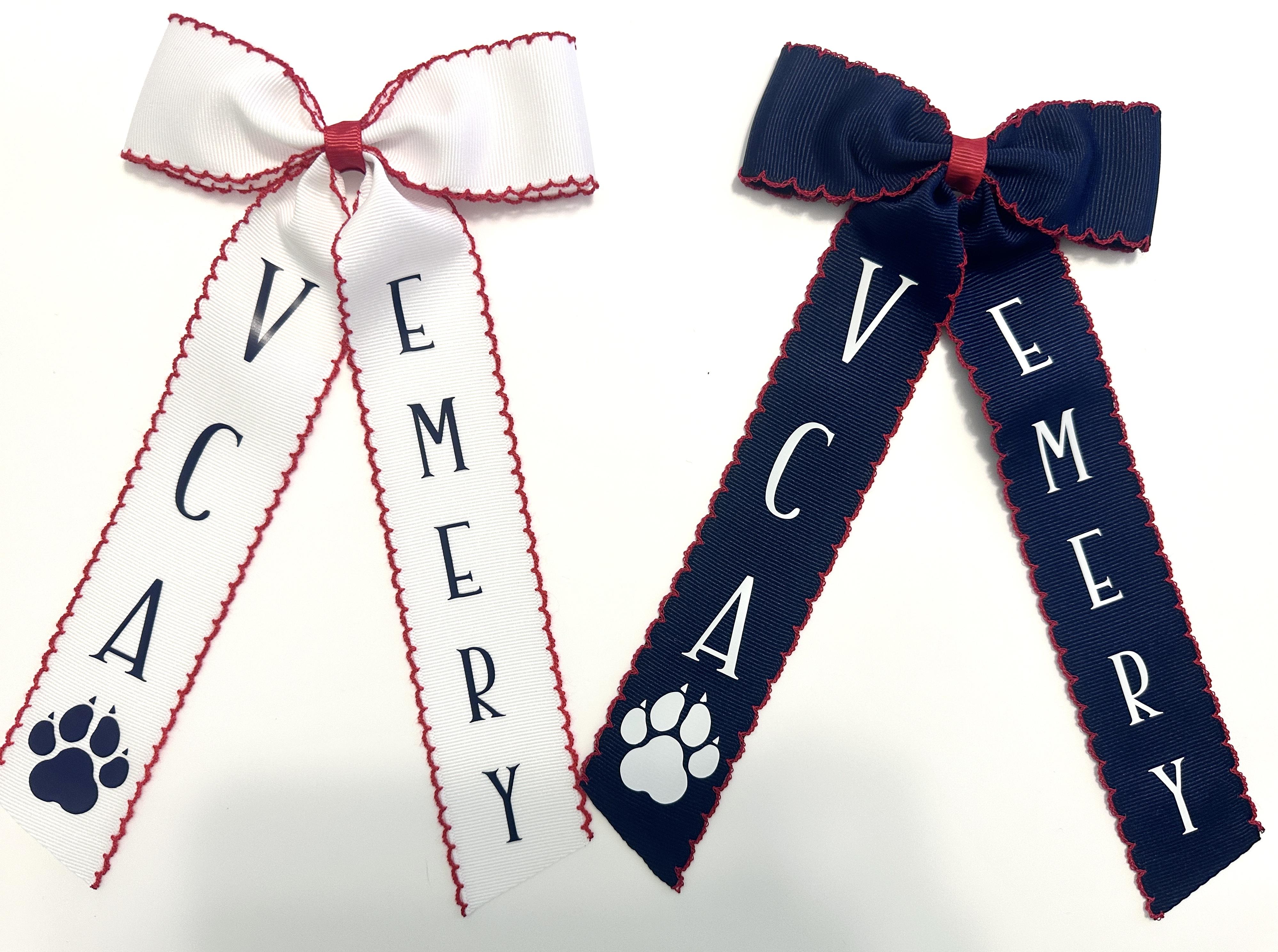 VCA Bulldogs Personalized Moonstitch Long Tail Bow – Image 2