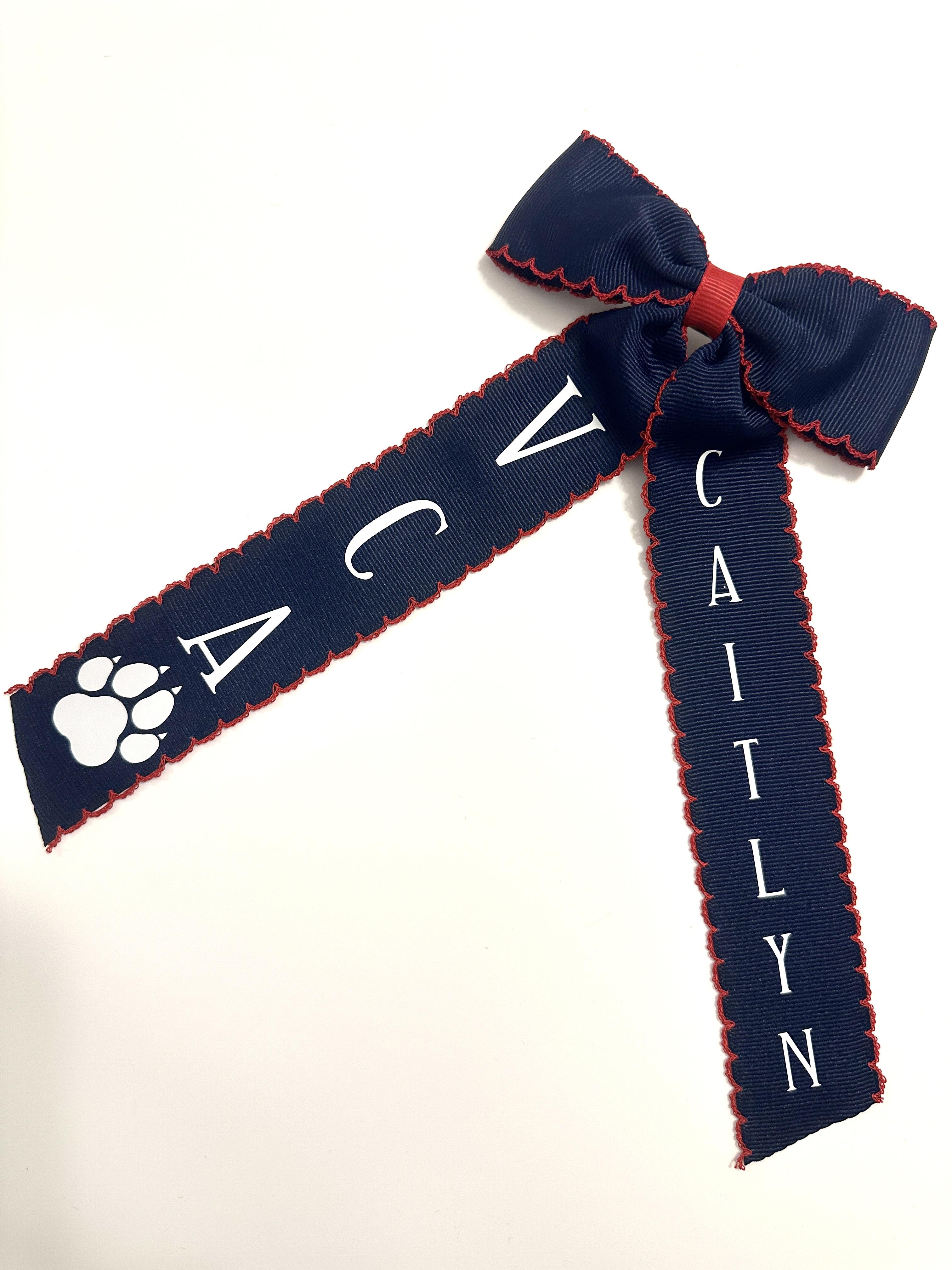 VCA Bulldogs Personalized Moonstitch Long Tail Bow – Image 7