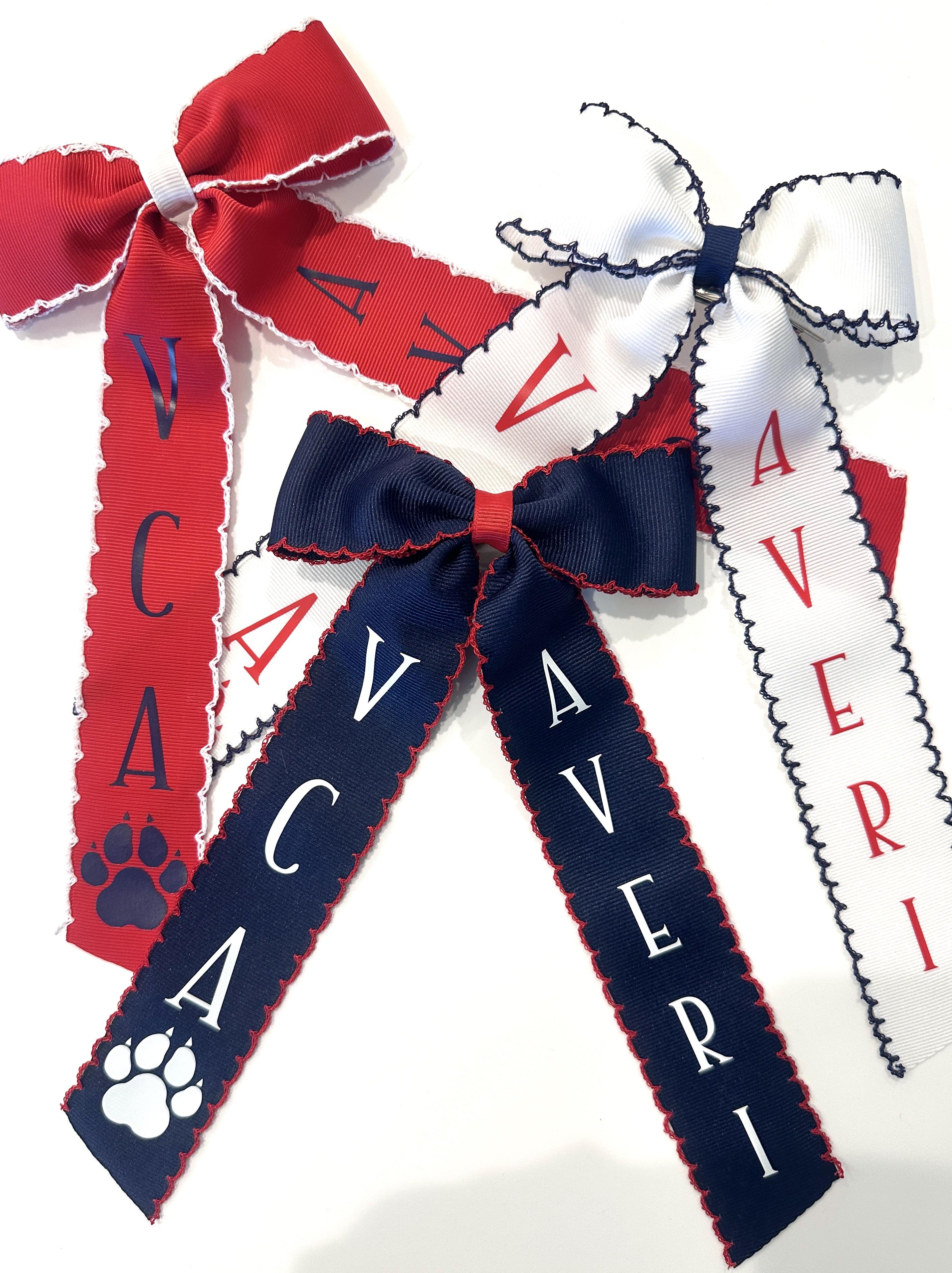 VCA Bulldogs Personalized Moonstitch Long Tail Bow – Image 1