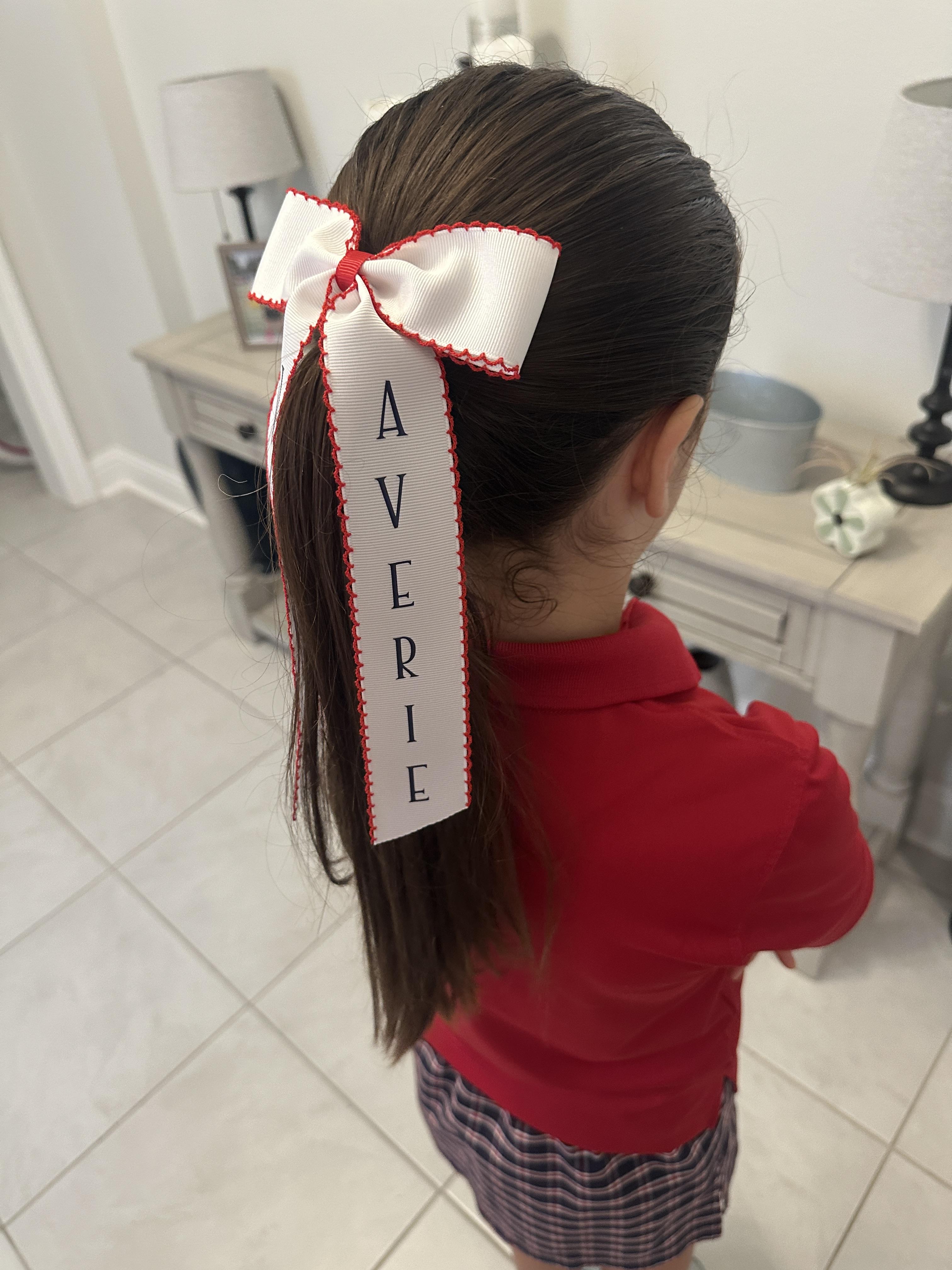 VCA Bulldogs Personalized Moonstitch Long Tail Bow – Image 12