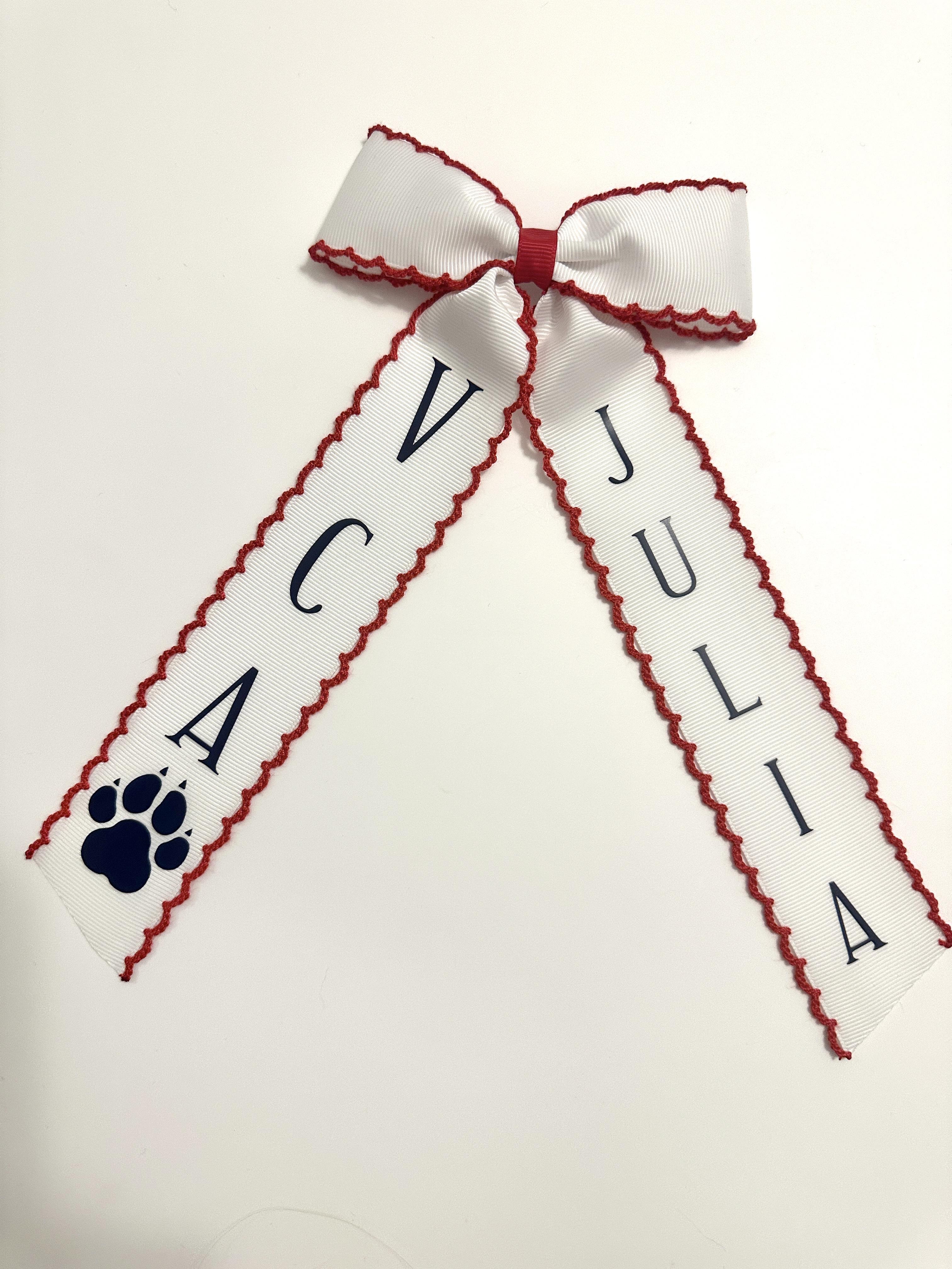 VCA Bulldogs Personalized Moonstitch Long Tail Bow – Image 8